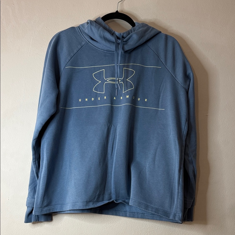 Under Armour Hoodie Blue Loose Fit Pullover Sweatshirt  - Size L